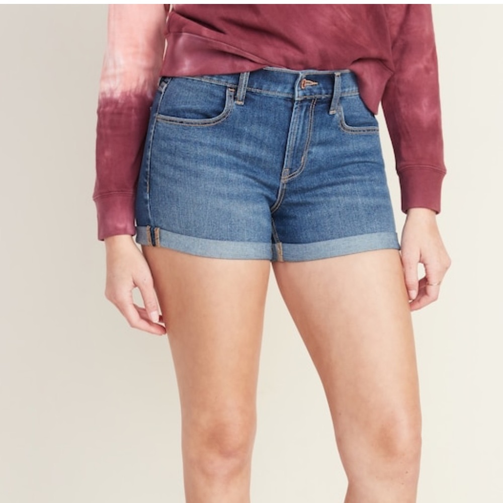 *HP!* mid rise cuffed denim shorts